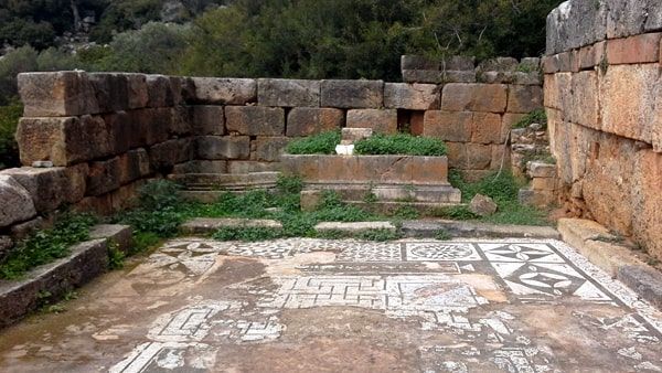 Mosaico templo Esculapio Lisos